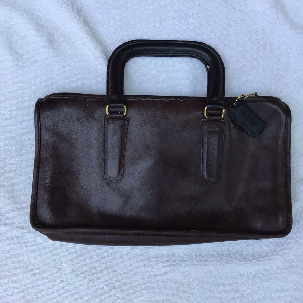Vintage COACH Brown Leather Handeled Purse Bag
